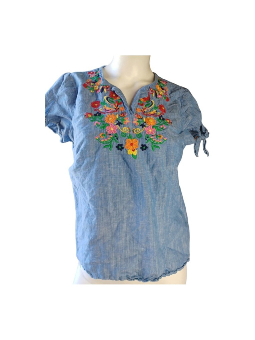 Talbots cotton top‎ medium petite Embroidered